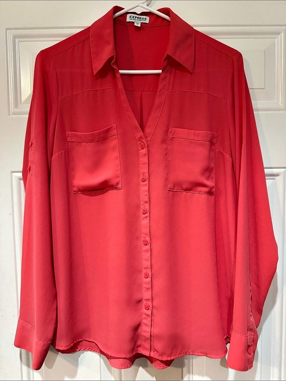 Express The Portofino Shirt Button Down Shirt orange/pink